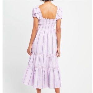 Anthropologie O.P.T. Square Neck Smocked Maxi Dress, Size M